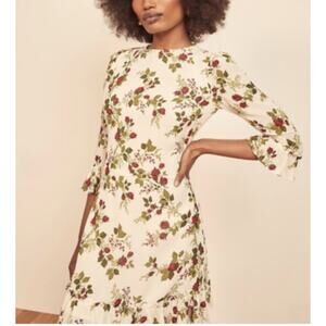 NWT Reformation Doutzen Dress Regency Floral Mini Dress Rose Women's Size 2